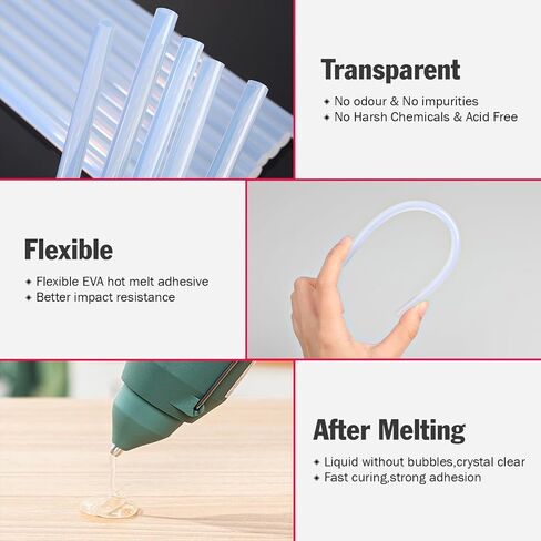 200 PCS Hot Mini Glue Sticks, 8" Long x 0.27" Diameter Glue Sticks for Glue Gun, Perfect Fit for Mini Glue Guns, Widely Used in Wood, Metal, Glass, Plastic, Floral, Fabric, and More in Saudi Arabia
