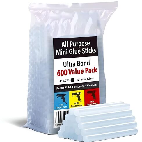 Artellius Mini Hot Glue Sticks - 4 in x 0.27 in, Pack of 200 - Universal Fit Glue Gun Sticks for Scrapbooking & Stamping Supplies - Fast-Melting Strong Bond with Adhesive Rods on Wood & Fabric in Saudi Arabia