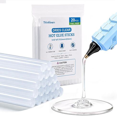 Thinklearn Full Size Hot Glue Sticks, Dries Clear, 20-Pack in Saudi Arabia