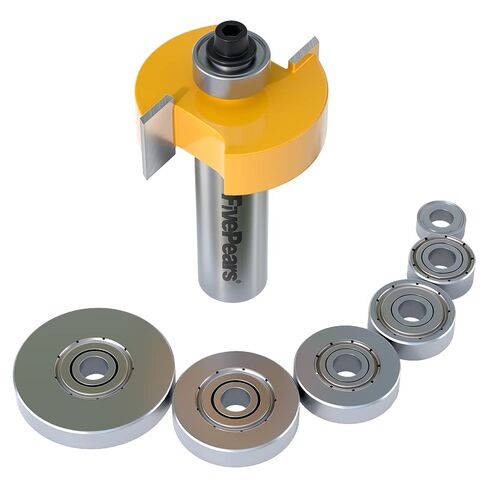 Fivepears 1/4 Inch Shank Rabbet Router Bit with 6 Bearings Set, Rabbeting Router Bit can Interchangeable and Adjustable Multi Depths Cutter 1/8", 1/4", 5/16", 3/8", 7/16", 1/2" … in Kuwait