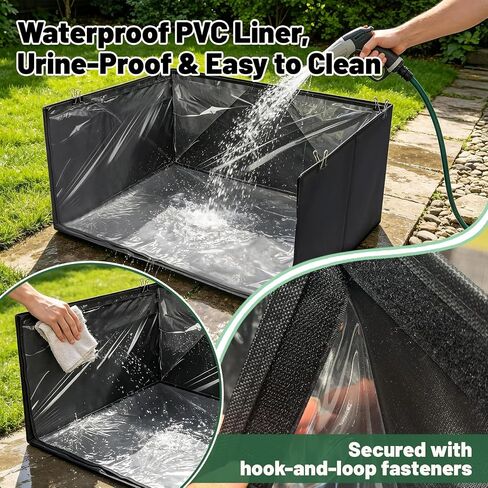 High Walls Dog Litter Box with Artificial Grass Waterproof PVC Liner in Kuwait