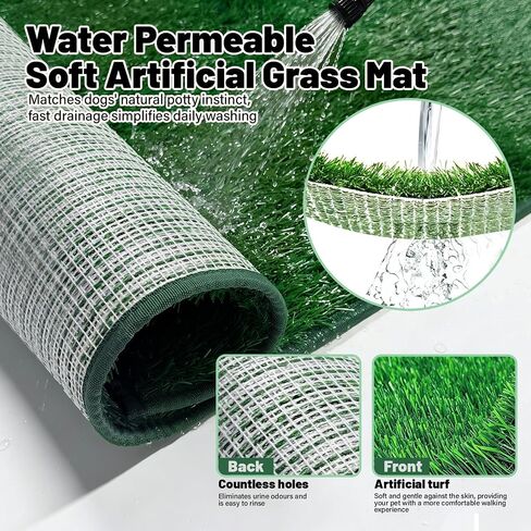 High Walls Dog Litter Box with Artificial Grass Waterproof PVC Liner in Kuwait