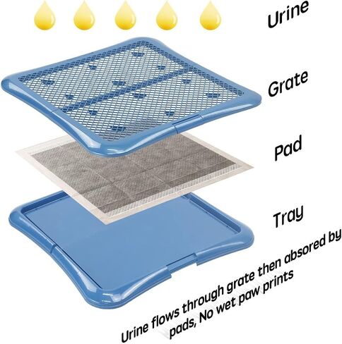 petphabet Training Pad Holder Floor Protection Dog Pad Holder Mesh Training Tray (L-24"x24")… in Kuwait