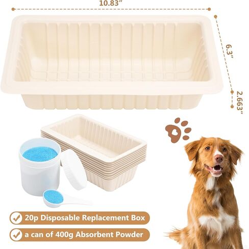 20-Pack Pet Loo Pee-Pod Refills with Sponge Compatible with PetSafe Portable Dog Potty, Dog Litter Box Disposable Potty Tray Cornstarch Material, Urine Disposal (Pet Loo NOT Included) in Saudi Arabia