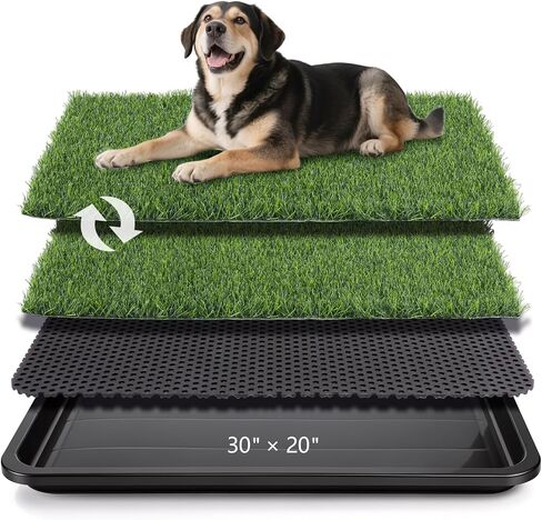 ondware Dog Grass Pad with Tray, 30 x 20 in, 2 Replacement Pads Included in Saudi Arabia
