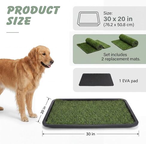 ondware Dog Grass Pad with Tray, 30 x 20 in, 2 Replacement Pads Included in Saudi Arabia