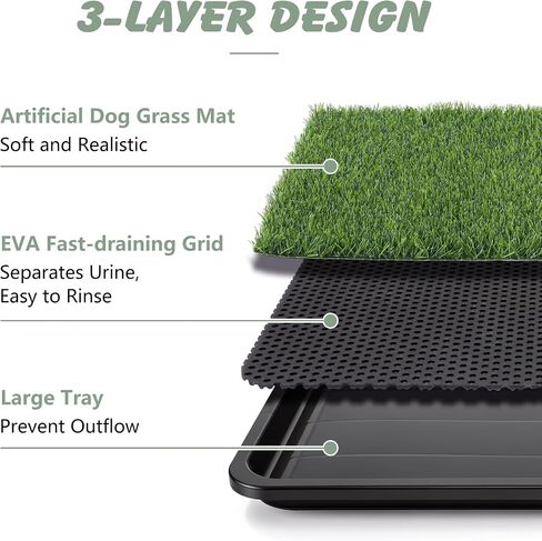 ondware Dog Grass Pad with Tray, 30 x 20 in, 2 Replacement Pads Included in Saudi Arabia