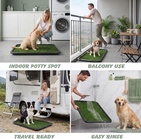 ondware Dog Grass Pad with Tray, 30 x 20 in, 2 Replacement Pads Included in Saudi Arabia