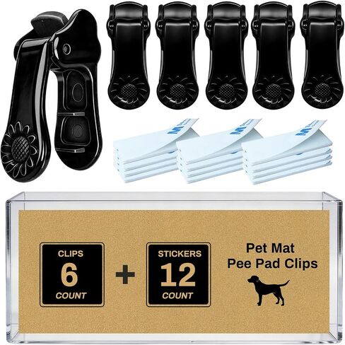 Lockable Pee Pad Clips, With Adhesive Tape, 6 Clips & 12 Tapes, Thick Clamp in Kuwait