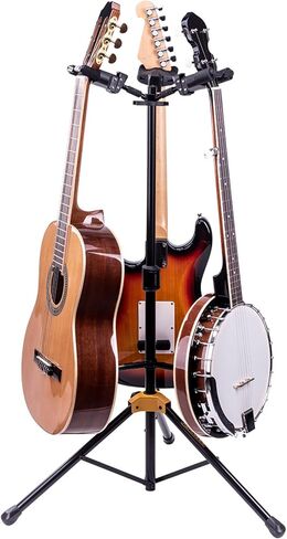 Hercules Guitar Stands Bundle - Triple Stand + 5 Space Rack (Black) in Saudi Arabia