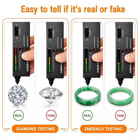 SKEAP Diamond Tester Pen– Jewelry Testing Kit & Gold Testing Kit, Includes Diamond Tester Pen, Jewelry Scale, Stone File, polishing Knife, etc– Ideal for Home, Jewelry Stores & Pawn Shops in Kuwait