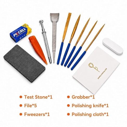 SKEAP Diamond Tester Pen– Jewelry Testing Kit & Gold Testing Kit, Includes Diamond Tester Pen, Jewelry Scale, Stone File, polishing Knife, etc– Ideal for Home, Jewelry Stores & Pawn Shops in Kuwait