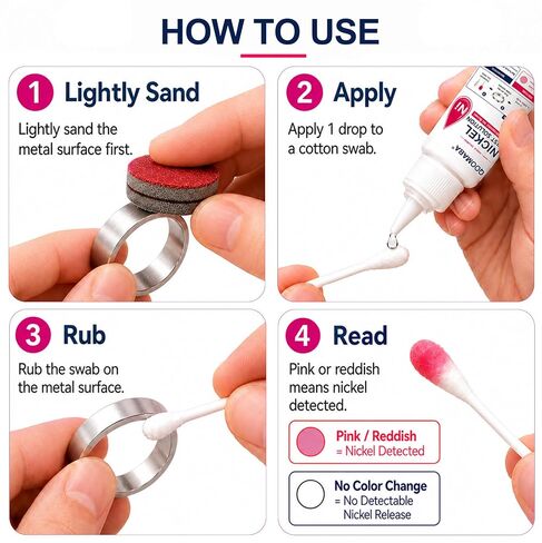 2-Pack Nickel Test Kit, Nickel Testing Solution for Jewelry, Metals in Saudi Arabia