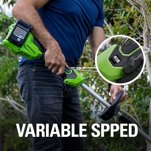 Greenworks 2 x 24V (48V) 15" String Trimmer .080" (200 FT) Trimmer Line, (2) 2.0Ah USB Batteries and 4A Dual Port Charger Included in Kuwait