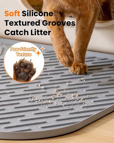 XL Silicone Cat Litter Mat, 40 x 28 Inch, Large Litter Box Mat, Gray in Saudi Arabia