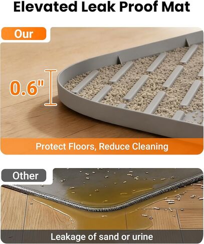XL Silicone Cat Litter Mat, 40 x 28 Inch, Large Litter Box Mat, Gray in Saudi Arabia