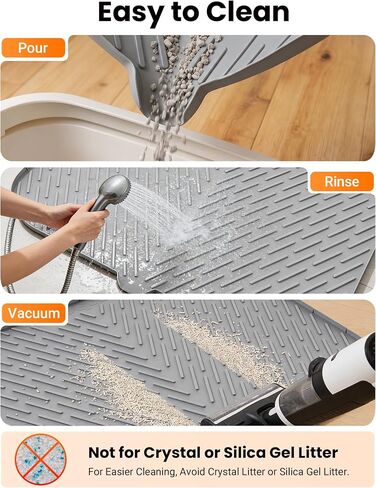 XL Silicone Cat Litter Mat, 40 x 28 Inch, Large Litter Box Mat, Gray in Saudi Arabia