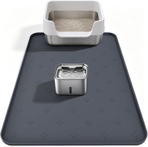 URMONA Cat Litter Mat & Dog Food Mat, 25 x 20 in Waterproof Silicone Tray in Saudi Arabia