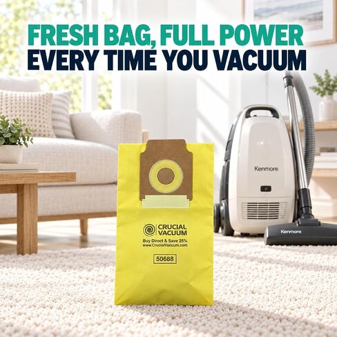 Crucial Vacuum Replacement Vacuum Bags Compatible with Kenmore Part # 20-5068, 20-50681, 20-50688, 20-50690, 5069, 50590, SC-PU110, SCPU11, SC-PU1, SCPU1 & Models O, U, U-2, PU-1 (9 Pack) in Saudi Arabia
