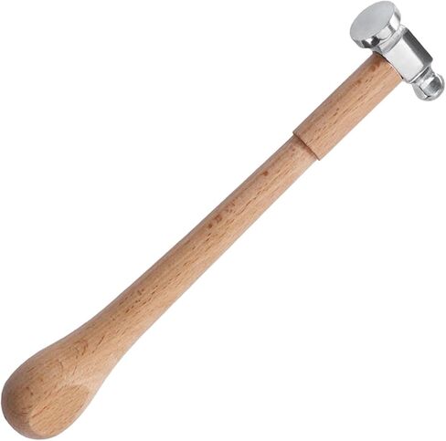 Jewelry Making Hammer, Two Sided Chasing Hammer for Jewelry Making, Wood Handle Jewelry Repair Hammer for Metalworking, Length 25.7cm in Saudi Arabia