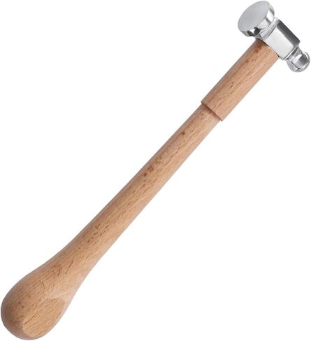 Jewelry Making Hammer, Two Sided Chasing Hammer for Jewelry Making, Wood Handle Jewelry Repair Hammer for Metalworking, Length 25.7cm in Saudi Arabia