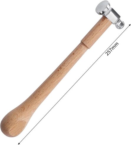 Jewelry Making Hammer, Two Sided Chasing Hammer for Jewelry Making, Wood Handle Jewelry Repair Hammer for Metalworking, Length 25.7cm in Saudi Arabia