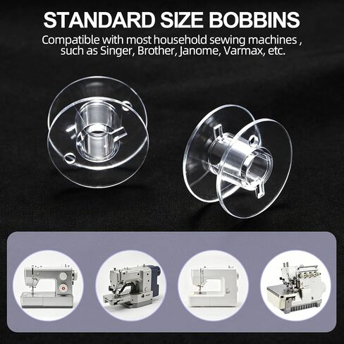 28 Pcs Class 15 Plastic Sewing Machine Bobbins with Storage Case in Kuwait
