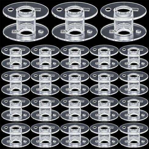28 Pcs Class 15 Plastic Sewing Machine Bobbins with Storage Case in Kuwait
