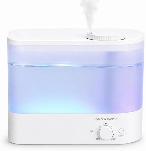 MEGAWISE Cool Mist Humidifiers for Bedroom, BabyRoom, Office and Plants, 0.5 Gal Essential Oil Diffuser with Adjustable Mist Output, 25dB Quiet Ultrasonic Humidifiers, Up to 10H, Easy to Clean in Saudi Arabia