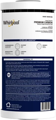 Whirlpool Whole House Large Capacity Sediment Filter WHKF-GD25BB, NSF Certified 25 Micron Filtration, 6-Month Filter Life, Replacement Cartridge Fits Most Home 10" x 4.5" Standard Filter Housings in Kuwait