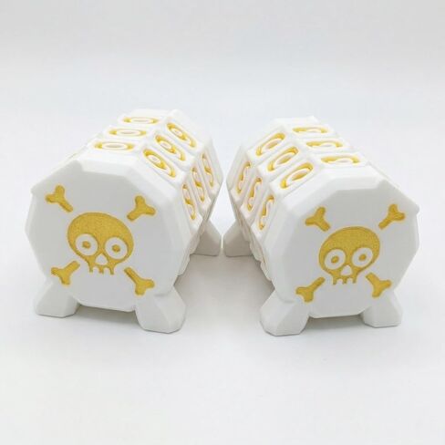 2 Pack Life Counter - HP Tracker with Tracking Card Slo MTG Skull Pattern Tabletop RPG Dungeons and Dragons(2pcs Black Gloden) in Kuwait