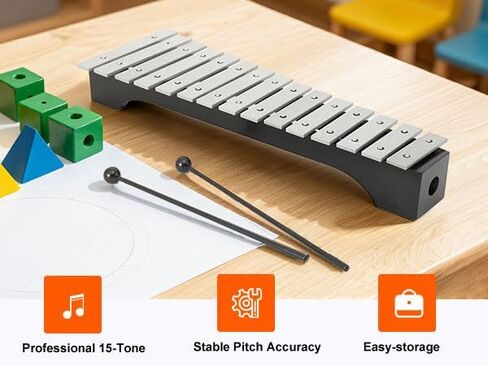 Foldable 30 Notes Glockenspiel Percussion Bell Kit with 2 Mallets, Shoulder Strap, Carrying Bag, for Kids, Students, Adults in Saudi Arabia