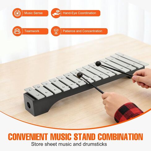 Foldable 30 Notes Glockenspiel Percussion Bell Kit with 2 Mallets, Shoulder Strap, Carrying Bag, for Kids, Students, Adults in Saudi Arabia