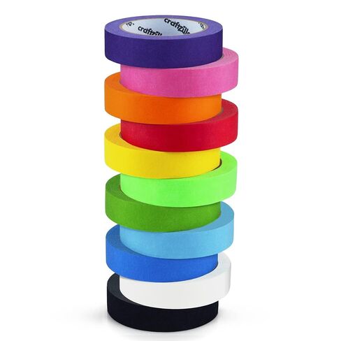 Craftzilla Colored Masking Tape, 11Rolls 275 Yards Total, for Arts & Craft in Kuwait
