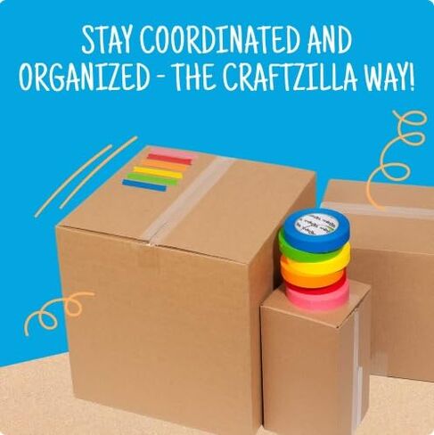 Craftzilla Colored Masking Tape, 11Rolls 275 Yards Total, for Arts & Craft in Kuwait