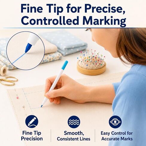 Fabric Markers for Sewing, 5 Pack Blue Washable Water Soluble Fabric Pens in Saudi Arabia