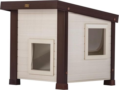 New Age Pet® ECOFLEX® Albany Outdoor Cat House, Maple/Brown in Saudi Arabia