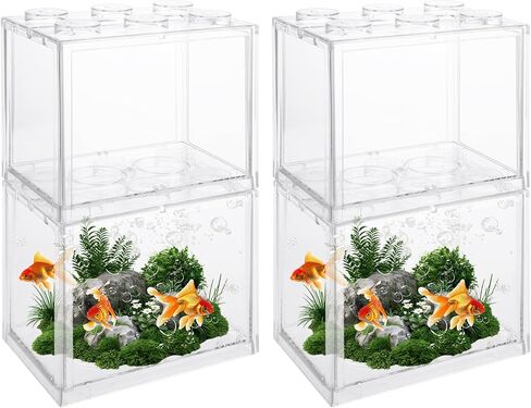 QTLCOHD 4 Pack Small Betta Fish Tank, 0.6 Gallon Mini Aquarium Tank in Saudi Arabia