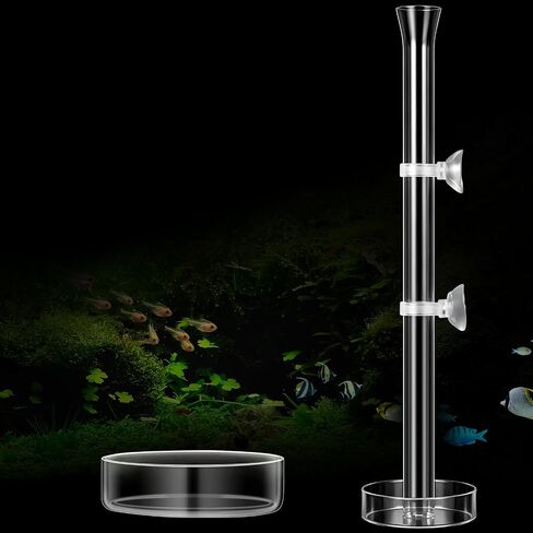 CHENGU 3 قطع أنبوب تغذية الروبيان ومجموعة أطباق، 10 بوصة أنبوب تغذية الروبيان الزجاجي و2 وعاء طبق حوض السمك لوازم تغذية خزان الأسماك لحوض السمك in Kuwait