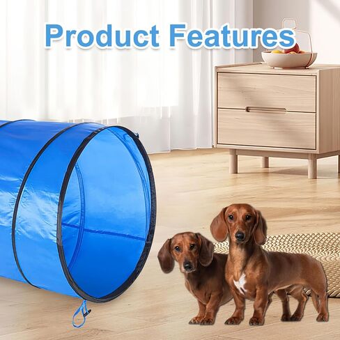 Dog Agility Tunnel 2-Pack 71"x22" with Stakes & Stop Grid for Training in Kuwait