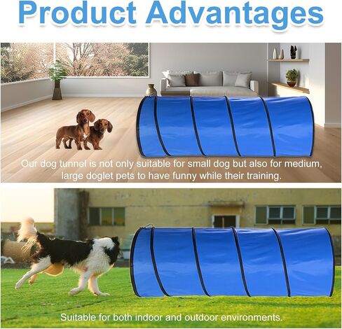 Dog Agility Tunnel 2-Pack 71"x22" with Stakes & Stop Grid for Training in Kuwait