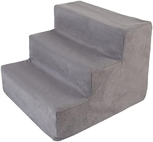 U/D Pet Stairs Dogs, Dog Stairs for Small Dogs Pet Bed Ladder Pet Dog Cat 3-4 Steps Ladder, Portable Washable, Multiple Colour,Gray,40x38x30cm in Kuwait