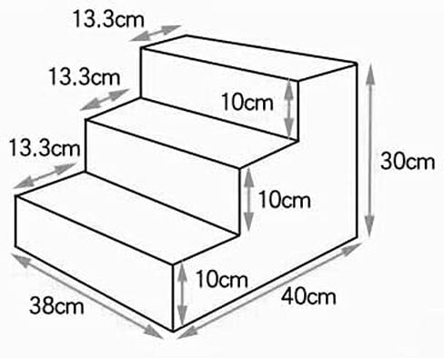 U/D Pet Stairs Dogs, Dog Stairs for Small Dogs Pet Bed Ladder Pet Dog Cat 3-4 Steps Ladder, Portable Washable, Multiple Colour,Gray,40x38x30cm in Kuwait