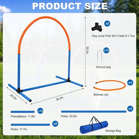 Dog Agility Arch Tunnel Set with Hoops & Ground Stakes in Kuwait