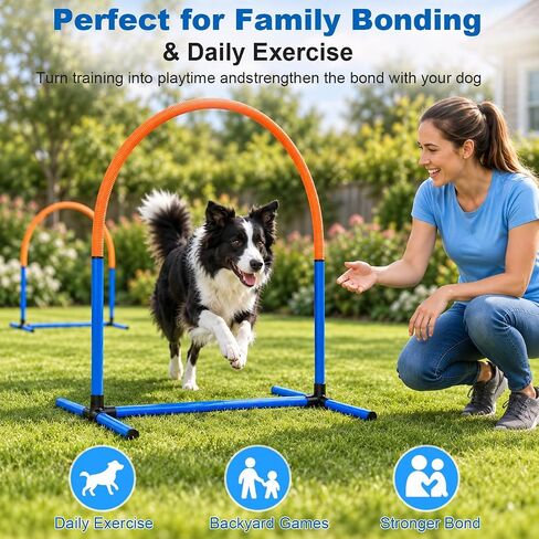 Dog Agility Arch Tunnel Set with Hoops & Ground Stakes in Kuwait