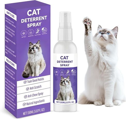 QHZ Bitter Apple Spray for Cats, Natural Bitter No Chew Training Spray for Cats & Dogs, Indoor & Outdoor Pet Deterrent to Stop Scratching, Chewing & Biting on Couch, Curtains, Plants, 150ml in Saudi Arabia