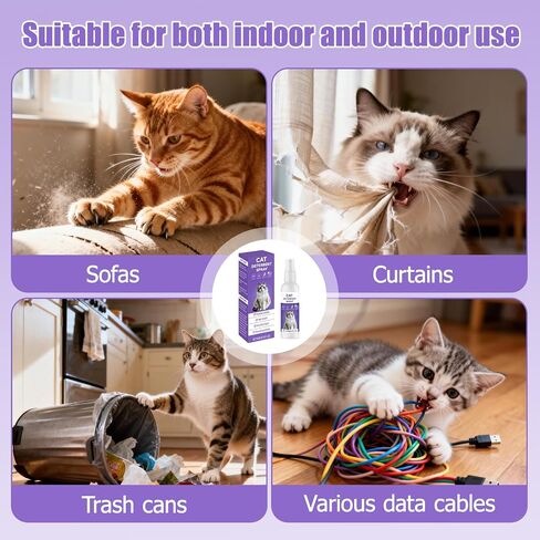 QHZ Bitter Apple Spray for Cats, Natural Bitter No Chew Training Spray for Cats & Dogs, Indoor & Outdoor Pet Deterrent to Stop Scratching, Chewing & Biting on Couch, Curtains, Plants, 150ml in Saudi Arabia