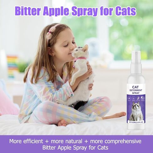 QHZ Bitter Apple Spray for Cats, Natural Bitter No Chew Training Spray for Cats & Dogs, Indoor & Outdoor Pet Deterrent to Stop Scratching, Chewing & Biting on Couch, Curtains, Plants, 150ml in Saudi Arabia
