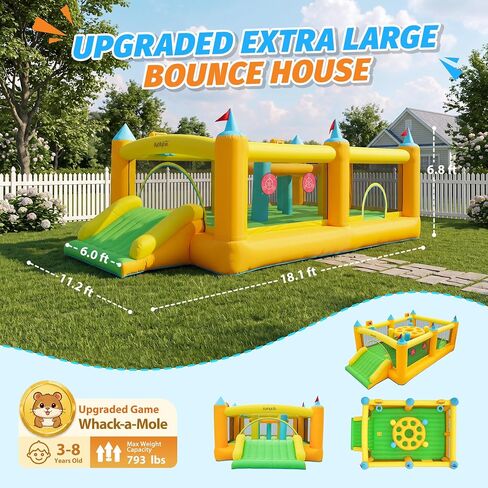 AirMyfun 18.1 x 11.2ft Extra Large Inflatable Bounce House for Kids 3-8 in Saudi Arabia