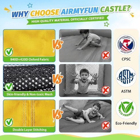 AirMyfun 18.1 x 11.2ft Extra Large Inflatable Bounce House for Kids 3-8 in Saudi Arabia